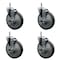 Service Caster 6'' Thermo Rubber Swivel 7/16'' Grip Ring Stem Caster Set with Brake, 4PK SCC-GR20S614-TPRB-TLB-716138-4 - alternate 1